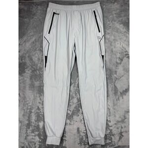 Mens Gray Athletic Joggers‎ Zipper Pockets Ventilated Training Pants